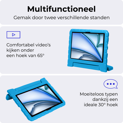 iPad Air 2024 / 2025 (11 inch) Kinderhoes Shockabsorberend Foam - Blauw