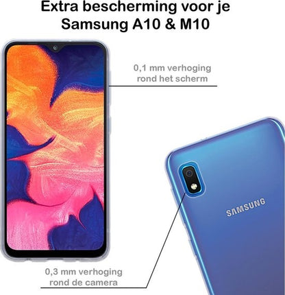 Samsung M10/A10 Hoesje Siliconen Backcover Lichtgewicht - Transparant