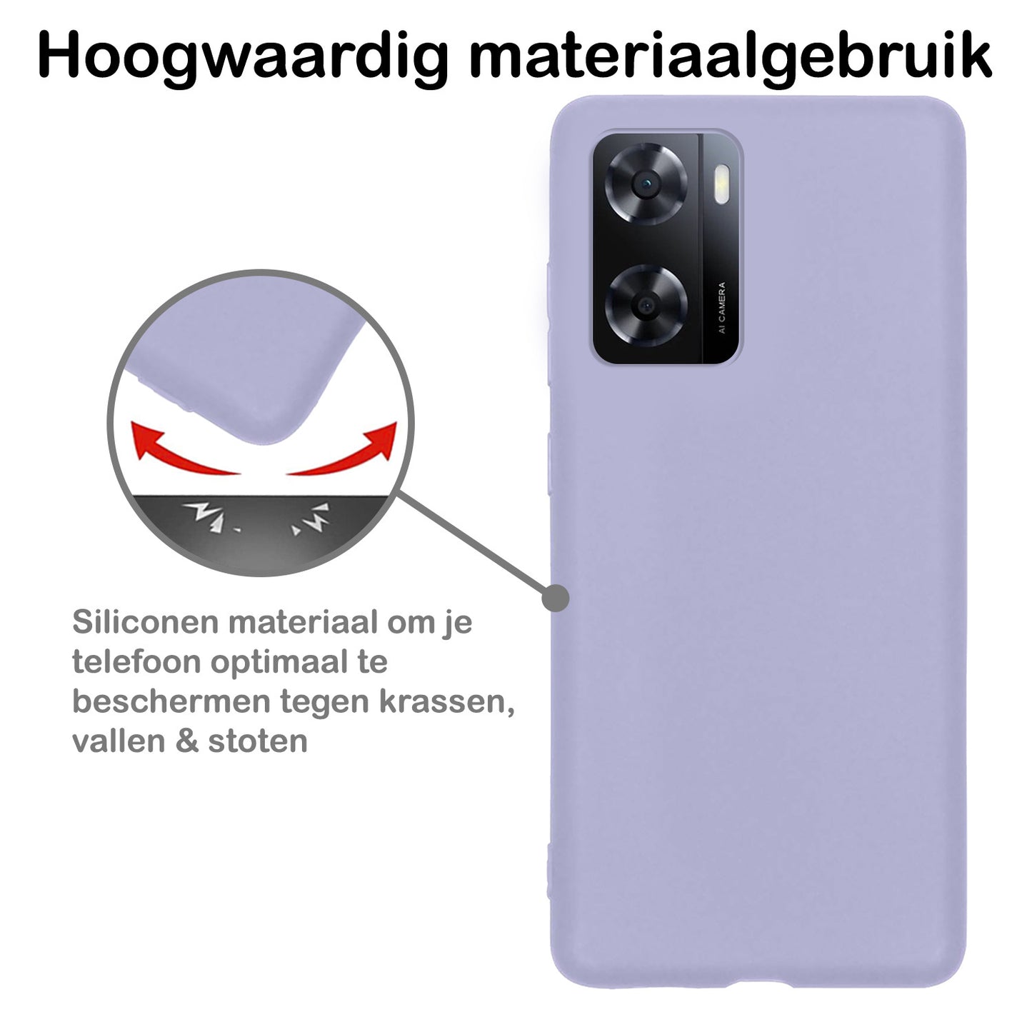 OPPO A57s Hoesje Siliconen - Lila