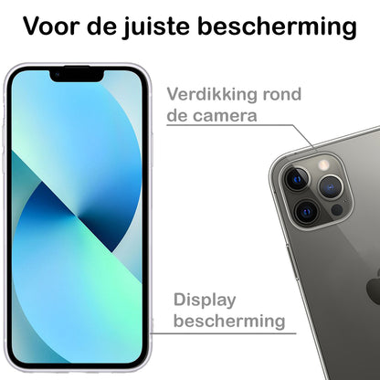 iPhone 13 Pro Hoesje Siliconen Backcover Lichtgewicht - Transparant