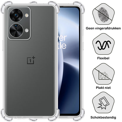 OnePlus Nord 2T Hoesje Shockproof Backcover Siliconen - Transparant