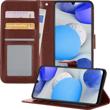Samsung A42 Hoesje Bookcase Cover met Kaarthouder - Bruin
