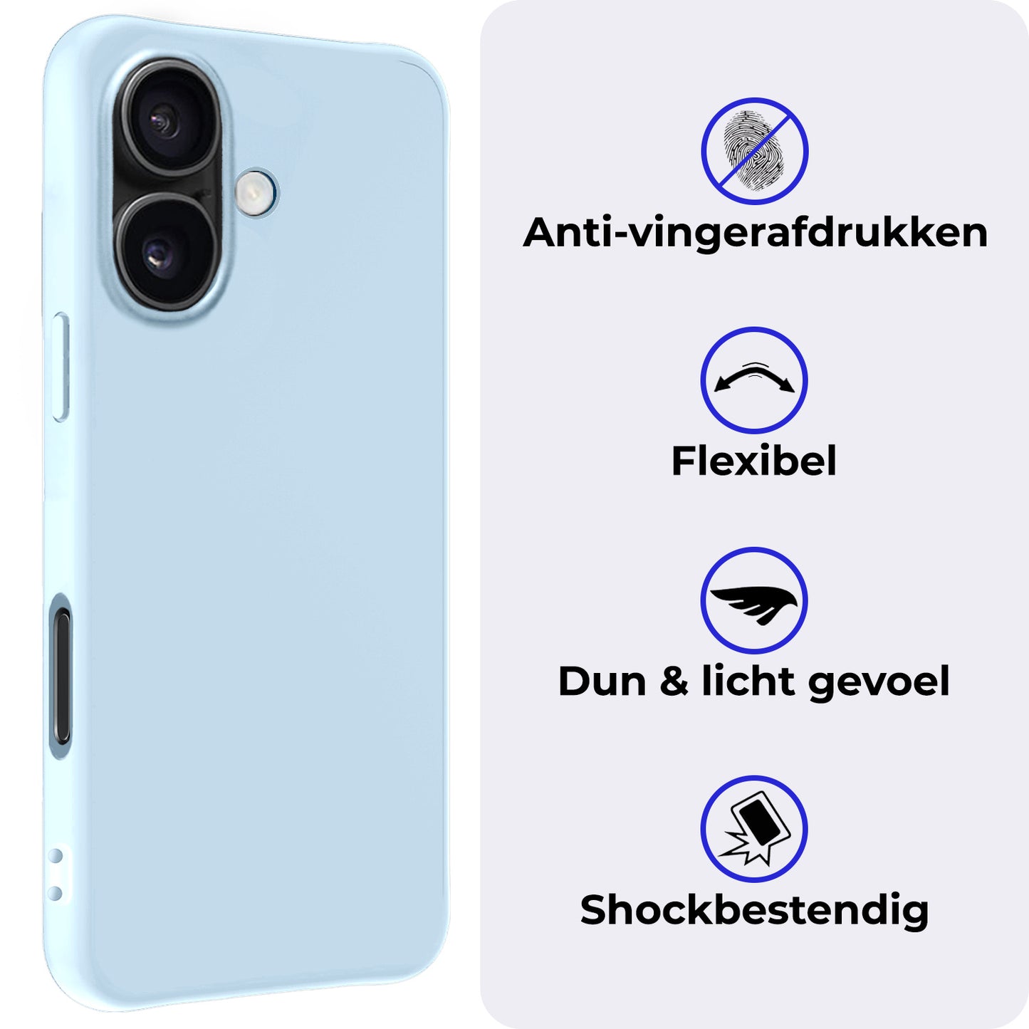 iPhone 16 Plus Hoesje Siliconen - Lichtblauw