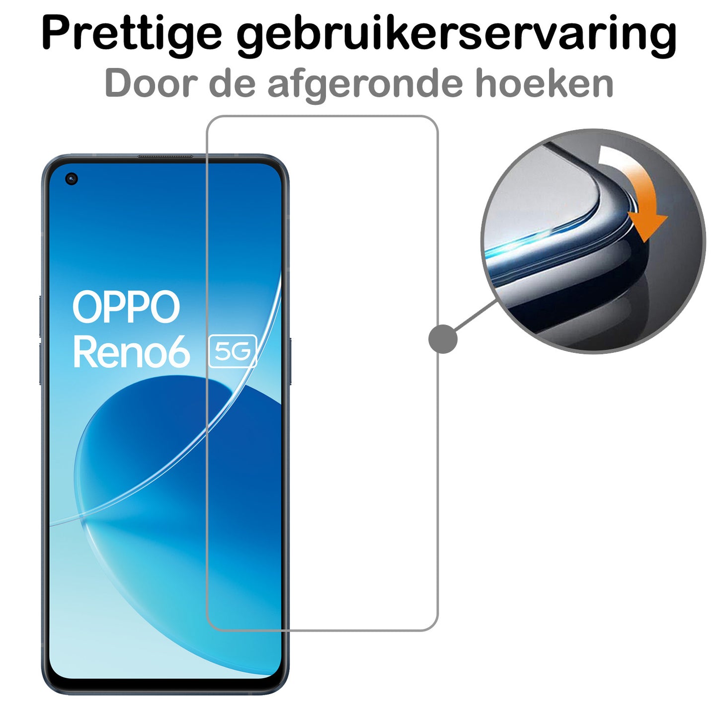 OPPO Reno 6 Screenprotector Tempered Glass