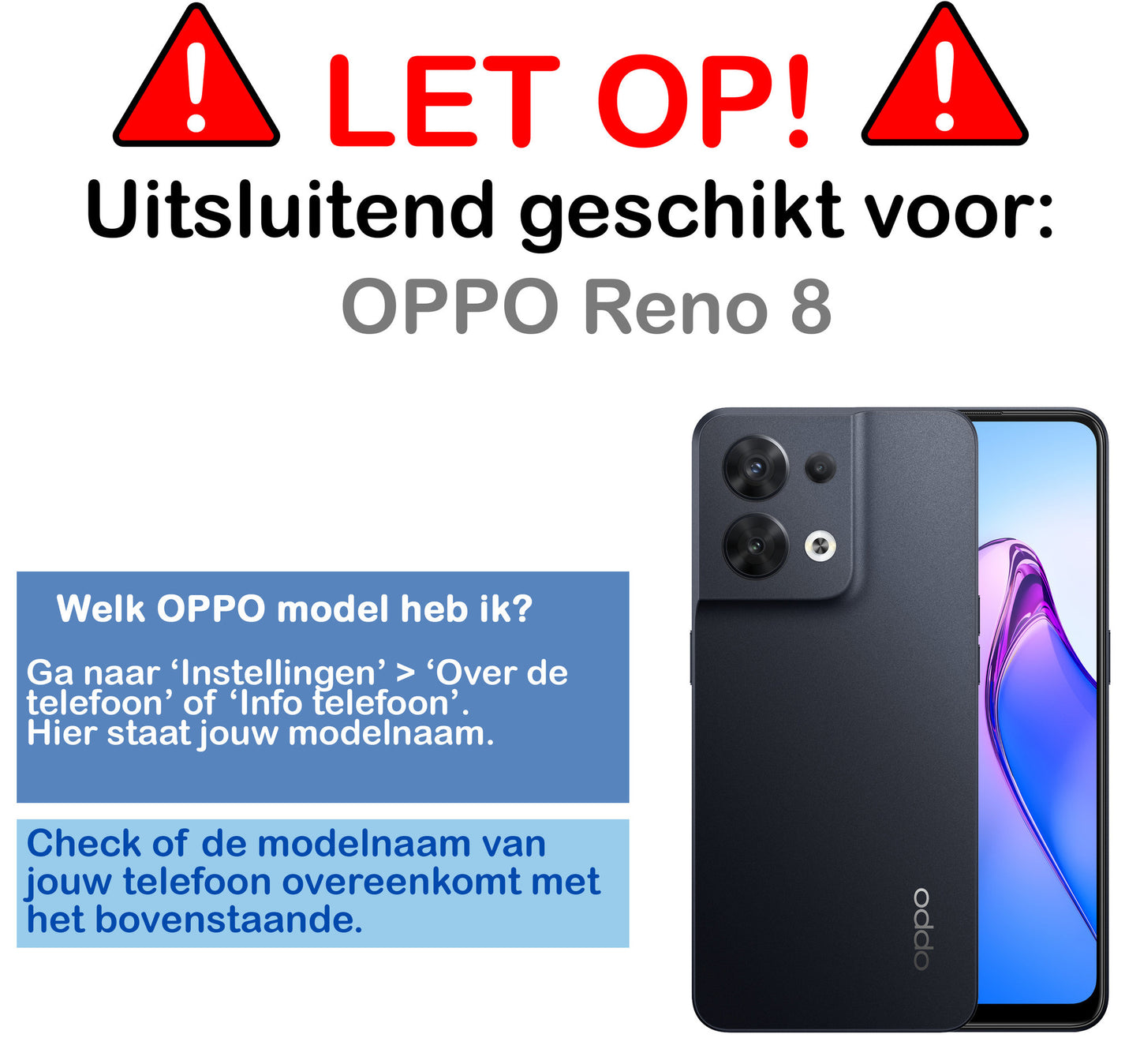 OPPO Reno 8 Screenprotector Tempered Glass