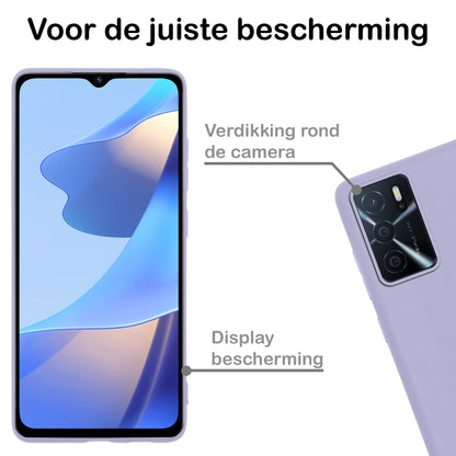 OPPO A16 Hoesje Siliconen Backcover Lichtgewicht - Lila