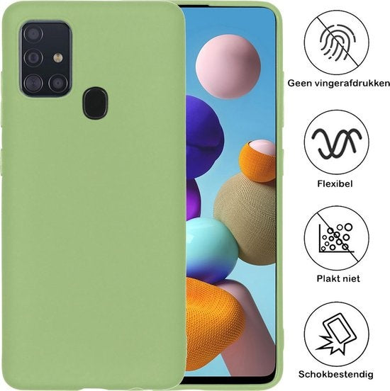 Samsung A21s Hoesje Siliconen - Groen