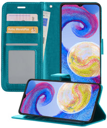 Samsung A04s Hoesje Bookcase Cover met Kaarthouder - Turquoise