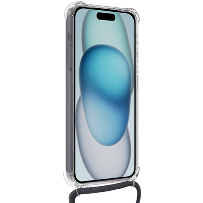 iPhone 14 Plus Hoesje Kaarthouder met Koord Backcover Shockproof - Transparant