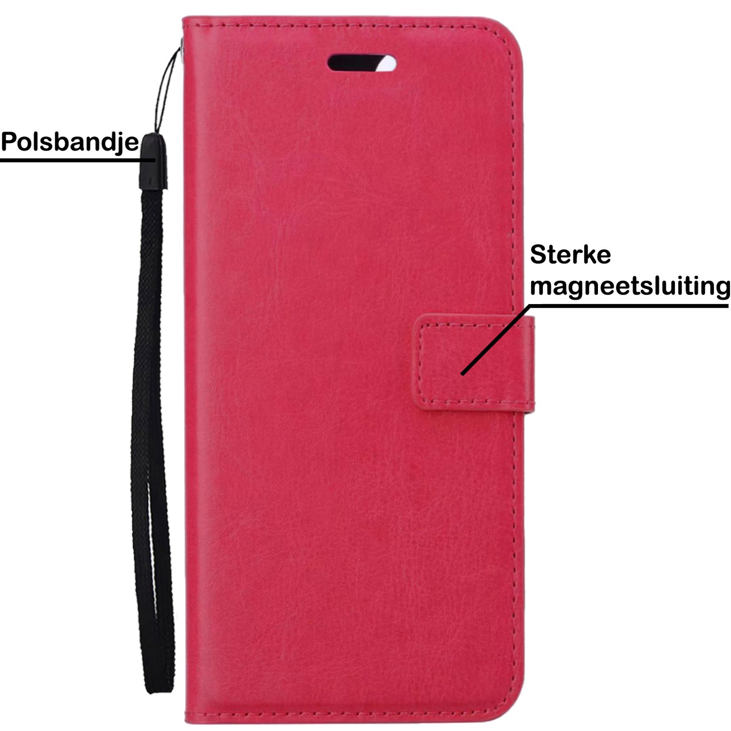 Samsung A02s Hoesje Book Case Kunstleer - Donkerroze