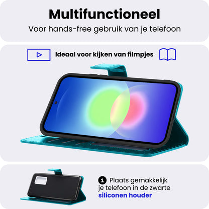 Samsung A27 Hoesje Bookcase Cover met Kaarthouder - Turquoise