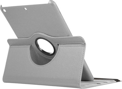 iPad 10.2 2019 Trifold Bookcase Hoes 360 Graden Draaibaar - Zilver