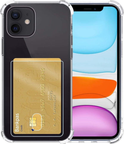 iPhone 11 Hoesje Kaarthouder Backcover Shockproof - Transparant