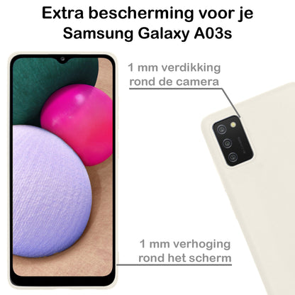 Samsung A03s Hoesje Siliconen Backcover Lichtgewicht - Wit