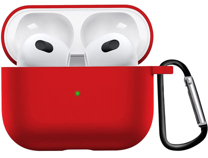 AirPods 3 Hoesje Siliconen met Clip - Rood