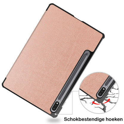 Samsung Galaxy Tab S8 Trifold Bookcase Hoes - Rosé goud