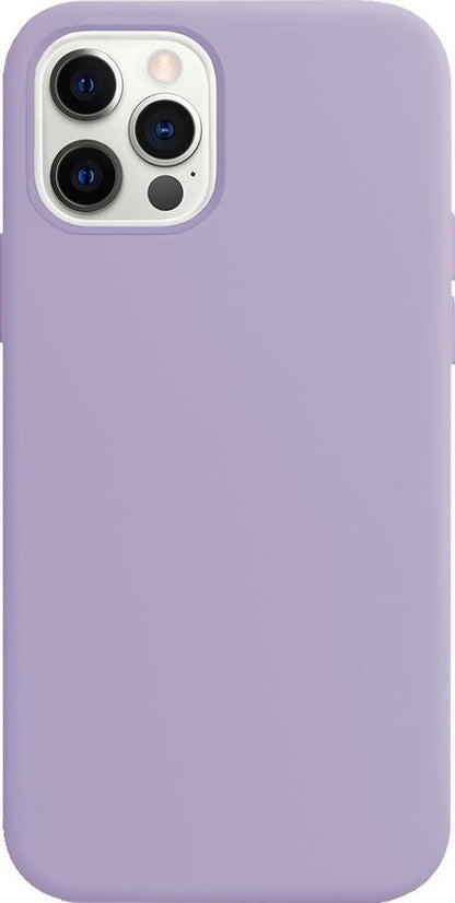 iPhone 12 Pro Hoesje Siliconen Backcover Lichtgewicht - Lila