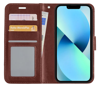 iPhone 13 Mini Hoesje Bookcase Cover Uitneembaar - Bruin