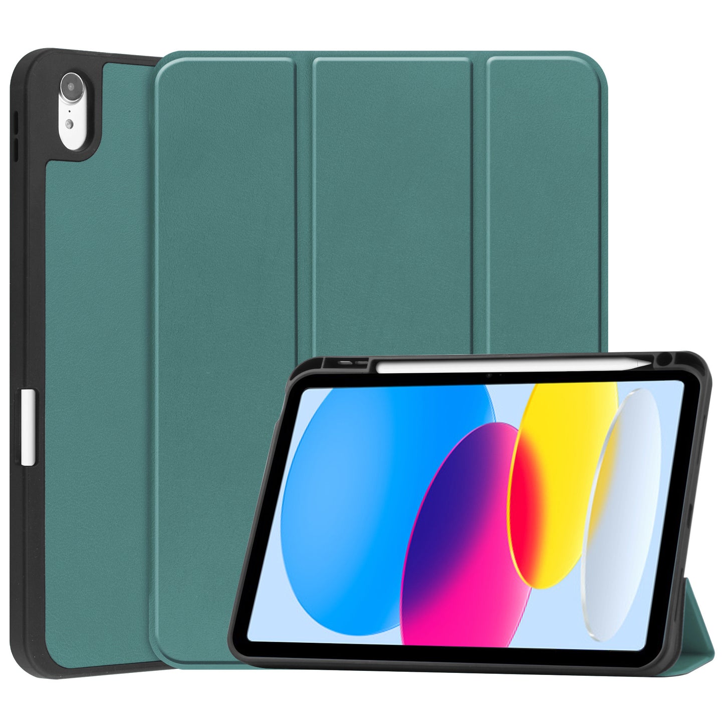 iPad 2022 Hoesje Book Case Met Apple Pencil Uitsparing - Donkergroen