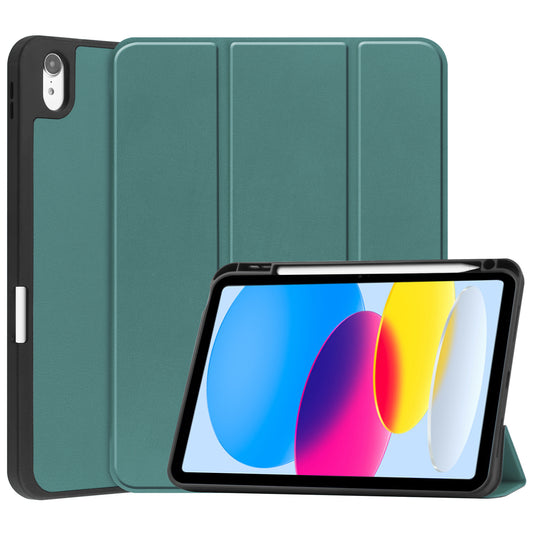 iPad 2022 Hoesje Book Case Met Apple Pencil Uitsparing - Donkergroen