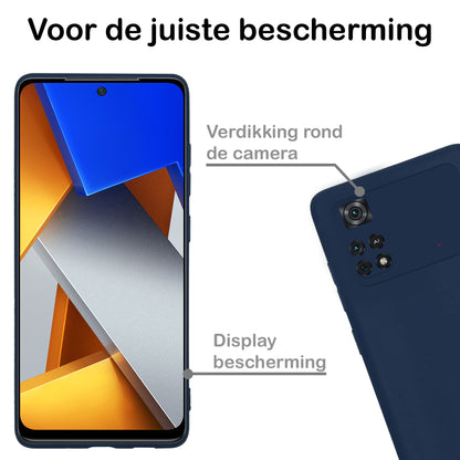 Xiaomi Poco X4 Pro 5G Hoesje Siliconen - Donkerblauw