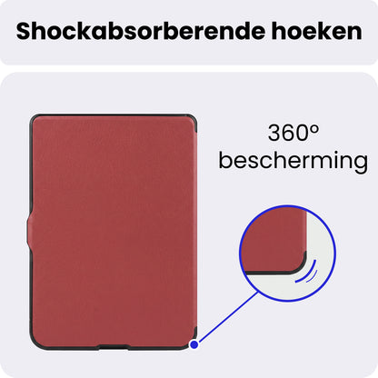 Kobo Nia Trifold Bookcase Hoes - Donkerrood
