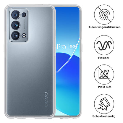 OPPO Reno 6 Pro Hoesje Siliconen Backcover Lichtgewicht - Transparant