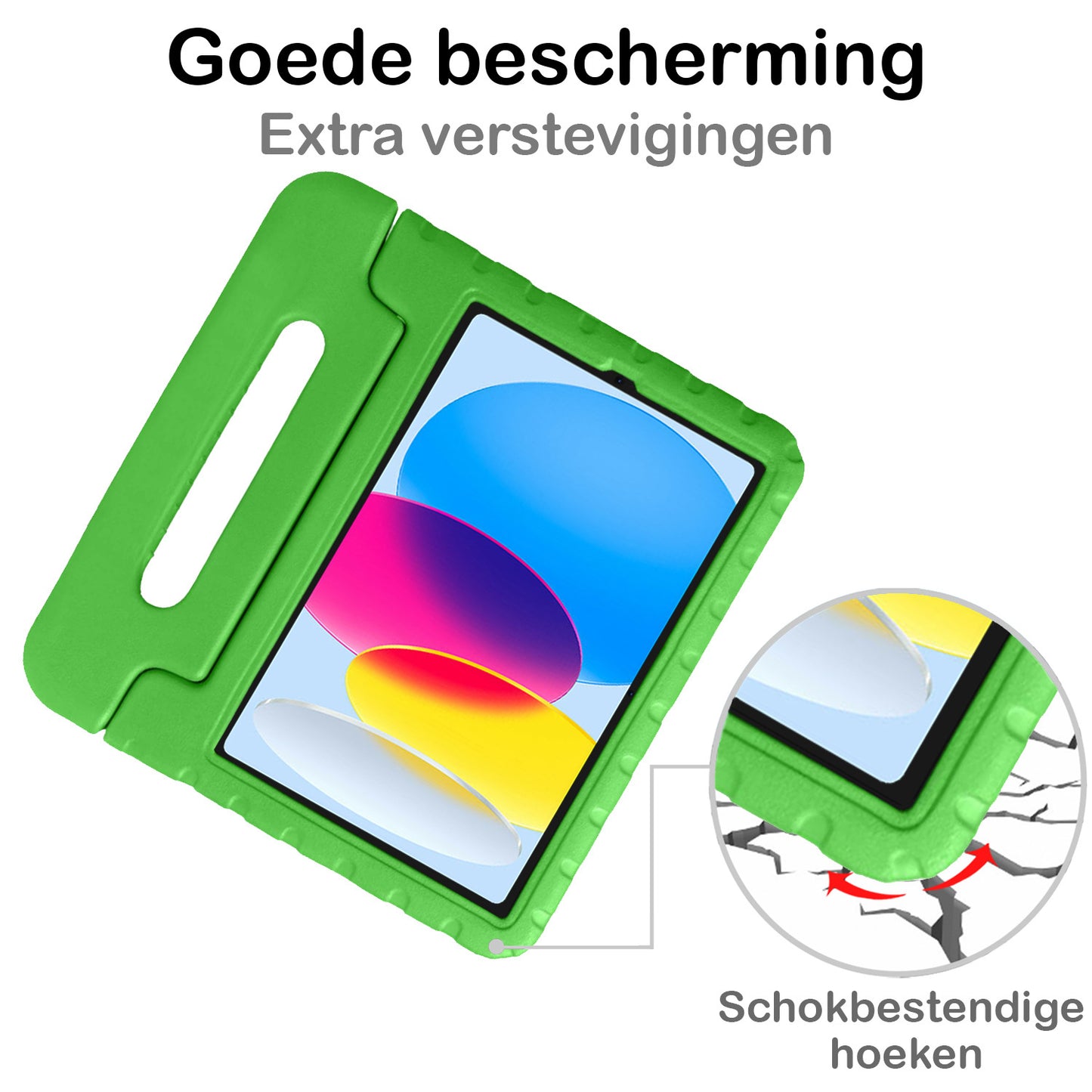 iPad 2022 Hoesje Kids Cover Bumper - Groen