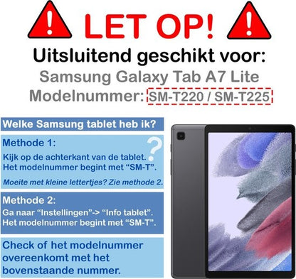 Samsung Galaxy Tab A7 Lite Hoesje Toetsenbord Case Kunstleer - Zwart