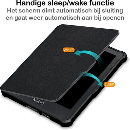 Kobo Clara HD Bookcase Hoes Shockabsorberend - Zwart
