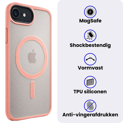 iPhone 17e Hoesje Geschikt voor Magsafe Backcover Shockproof - Perzik