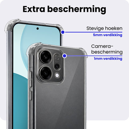 OPPO Reno 14 Hoesje Shockproof Backcover Siliconen - Transparant