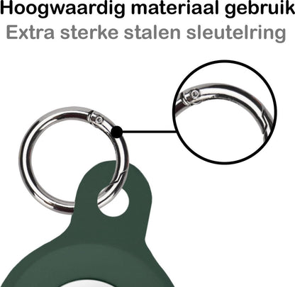 Apple AirTag Hoesje Siliconen Full Cover Lichtgewicht - Donkergroen