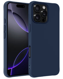iPhone 16 Pro Max Hoesje Siliconen Backcover Lichtgewicht - Donkerblauw