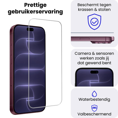 iPhone 18 Pro Max Screenprotector Gehard Glas - Volledige dekking