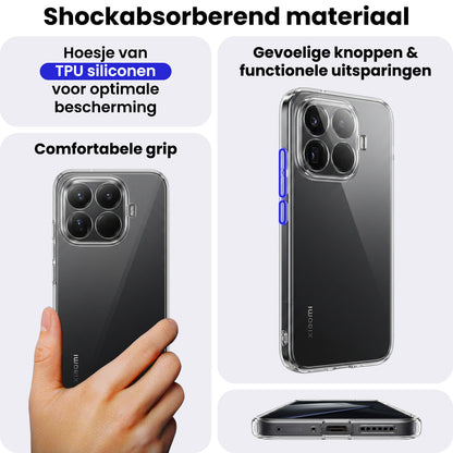 Xiaomi 15T Pro Hoesje Siliconen Backcover Lichtgewicht - Transparant
