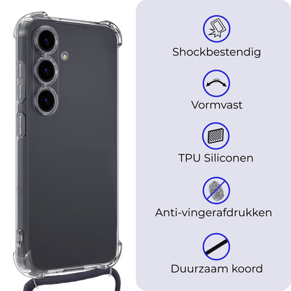 Samsung A55 Hoesje met Koord Siliconen - Transparant