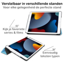 iPad 10.2 2021 Trifold Bookcase Hoes - Lichtblauw
