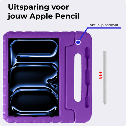 iPad Pro 2024 (13 inch) Kinderhoes Shockabsorberend Foam - Paars
