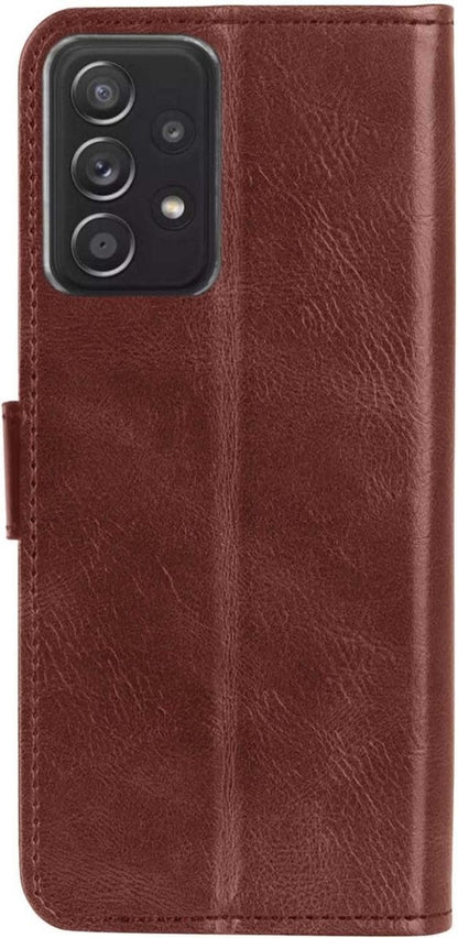 Samsung A52 5G Hoesje Bookcase Cover met Kaarthouder - Bruin