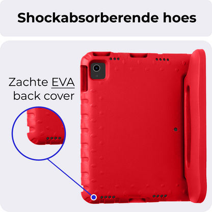 iPad Air 2024 / 2025 (13 inch) Kinderhoes Shockabsorberend Foam - Rood
