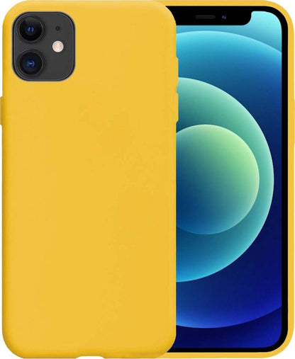 iPhone 12 Pro Hoesje Siliconen Backcover Lichtgewicht - Geel