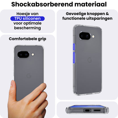 Google Pixel 9a Hoesje Siliconen Backcover Lichtgewicht - Transparant