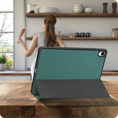 Samsung Galaxy Tab S11 Trifold Bookcase Hoes met Penhouder voor S Pen - Donkergroen