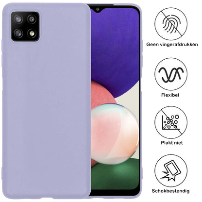 Samsung A22 4G Hoesje Siliconen Backcover Lichtgewicht - Lila