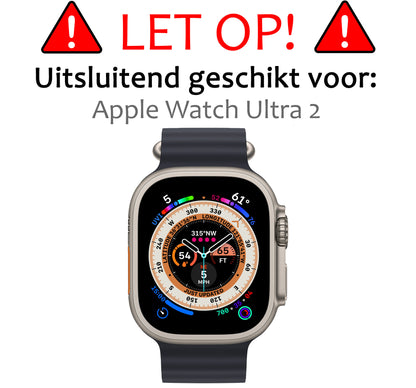 Siliconen Hoes Geschikt voor Apple Watch Ultra 2 Hoesje Cover Case - Hoesje Geschikt voor Apple Watch Ultra 2 (49 mm) Hoes Siliconen Case - Transparant