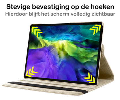 Samsung Galaxy Tab A8 Trifold Bookcase Hoes 360 Graden Draaibaar - Wit