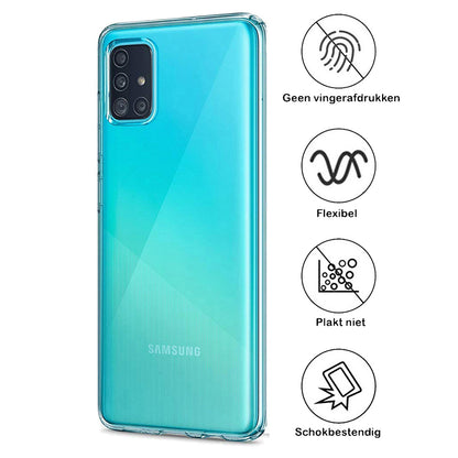 Samsung A51 Hoesje Siliconen Backcover Lichtgewicht - Transparant