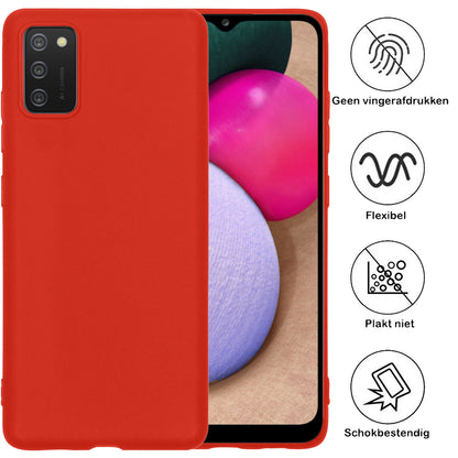 Samsung A03s Hoesje Siliconen Backcover Lichtgewicht - Rood