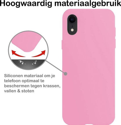 iPhone XR Hoesje Siliconen Backcover Lichtgewicht - Lichtroze